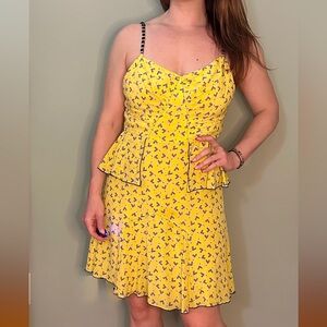 Anna Sui Yellow Printed Dress